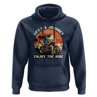 Funny Skeleton Mexican Motorcycle Biker Hoodie Life Is A Journey Enjoy the Ride - Wonder Print Shop