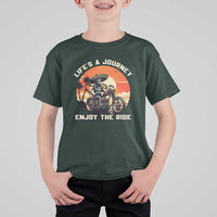 Funny Skeleton Mexican Motorcycle Biker T Shirt For Kid Life Is A Journey Enjoy the Ride - Wonder Print Shop