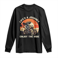 Funny Skeleton Mexican Motorcycle Biker Long Sleeve Shirt Life Is A Journey Enjoy the Ride - Wonder Print Shop