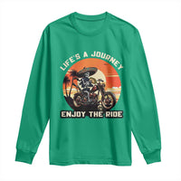 Funny Skeleton Mexican Motorcycle Biker Long Sleeve Shirt Life Is A Journey Enjoy the Ride - Wonder Print Shop