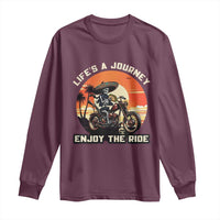 Funny Skeleton Mexican Motorcycle Biker Long Sleeve Shirt Life Is A Journey Enjoy the Ride - Wonder Print Shop