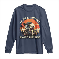 Funny Skeleton Mexican Motorcycle Biker Long Sleeve Shirt Life Is A Journey Enjoy the Ride - Wonder Print Shop