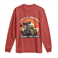 Funny Skeleton Mexican Motorcycle Biker Long Sleeve Shirt Life Is A Journey Enjoy the Ride - Wonder Print Shop