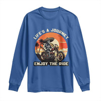 Funny Skeleton Mexican Motorcycle Biker Long Sleeve Shirt Life Is A Journey Enjoy the Ride - Wonder Print Shop