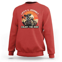 Funny Skeleton Mexican Motorcycle Biker Sweatshirt Life Is A Journey Enjoy the Ride - Wonder Print Shop
