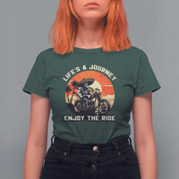 Funny Skeleton Mexican Motorcycle Biker T Shirt For Women Life Is A Journey Enjoy the Ride - Wonder Print Shop
