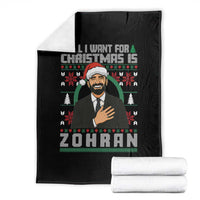 Zohran Mamdani Christmas Throw Blanket All I Want For Xmas Is New York City - Wonder Print Shop