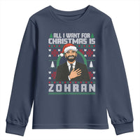 Zohran Mamdani Christmas Youth Sweatshirt All I Want For Xmas Is New York City - Wonder Print Shop