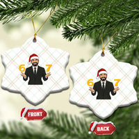 67 Six Seven Zohran Mamdani Christmas Ceramic Ornament - Wonder Print Shop