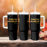 Turn The Volume Up Tumbler With Handle Zohran Mamdani Christmas - Wonder Print Shop