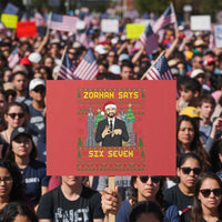 67 Six Seven Zohran Mamdani Christmas Protest Sign Progressive Democrats - Wonder Print Shop