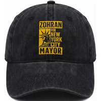 Zohran Mamdani NYC Mayor Washed Cotton Baseball Cap Funny Cool Trendy Progressive