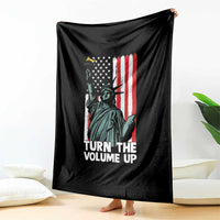 Turn The Volume Up Throw Blanket Statue of Liberty Patriotic American Flag - Wonder Print Shop