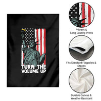 Turn The Volume Up Garden Flag Statue of Liberty Patriotic American Flag - Wonder Print Shop