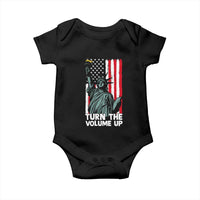 Turn The Volume Up Baby Onesie Statue of Liberty Patriotic American Flag - Wonder Print Shop