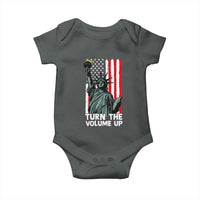 Turn The Volume Up Baby Onesie Statue of Liberty Patriotic American Flag - Wonder Print Shop