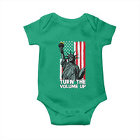 Turn The Volume Up Baby Onesie Statue of Liberty Patriotic American Flag - Wonder Print Shop