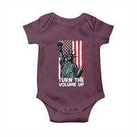 Turn The Volume Up Baby Onesie Statue of Liberty Patriotic American Flag - Wonder Print Shop