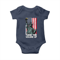 Turn The Volume Up Baby Onesie Statue of Liberty Patriotic American Flag - Wonder Print Shop