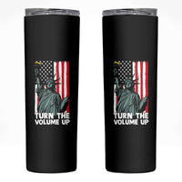 Turn The Volume Up Skinny Tumbler Statue of Liberty Patriotic American Flag - Wonder Print Shop
