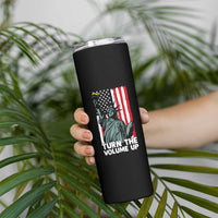 Turn The Volume Up Skinny Tumbler Statue of Liberty Patriotic American Flag - Wonder Print Shop