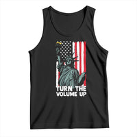 Turn The Volume Up Tank Top Statue of Liberty Patriotic American Flag - Wonder Print Shop