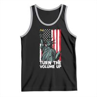 Turn The Volume Up Tank Top Statue of Liberty Patriotic American Flag - Wonder Print Shop