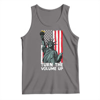 Turn The Volume Up Tank Top Statue of Liberty Patriotic American Flag - Wonder Print Shop