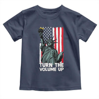 Turn The Volume Up Toddler T Shirt Statue of Liberty Patriotic American Flag - Wonder Print Shop
