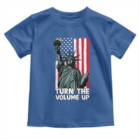 Turn The Volume Up Toddler T Shirt Statue of Liberty Patriotic American Flag - Wonder Print Shop