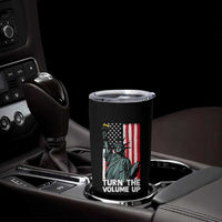 Turn The Volume Up Tumbler Cup Statue of Liberty Patriotic American Flag - Wonder Print Shop