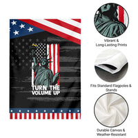 Turn The Volume Up Garden Flag Statue of Liberty Patriotic American Flag