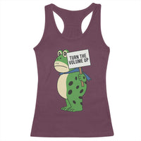 Turn The Volume Up Racerback Tank Top Resist Frog Portland Protest - Wonder Print Shop