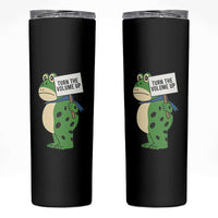 Turn The Volume Up Skinny Tumbler Resist Frog Portland Protest - Wonder Print Shop