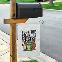 Turn The Volume Up Resist Garden Flag Portland Frog Bear Penguin Protester - Wonder Print Shop