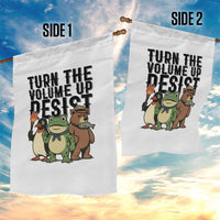 Turn The Volume Up Resist Garden Flag Portland Frog Bear Penguin Protester - Wonder Print Shop