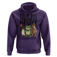 Turn The Volume Up Resist Hoodie Portland Frog Bear Penguin Protester - Wonder Print Shop
