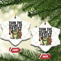 Turn The Volume Up Resist Ceramic Ornament Portland Frog Bear Penguin Protester - Wonder Print Shop