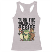 Turn The Volume Up Resist Racerback Tank Top Portland Frog Bear Penguin Protester - Wonder Print Shop