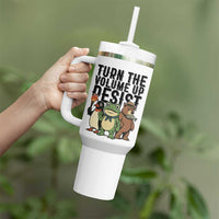 Turn The Volume Up Resist Tumbler With Handle Portland Frog Bear Penguin Protester - Wonder Print Shop