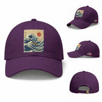 Funny Six Seven Surfing Baseball Cap The Great Wave Kanagawa Japanese 67 Brainrot Meme