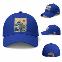 Funny Six Seven Surfing Baseball Cap The Great Wave Kanagawa Japanese 67 Brainrot Meme