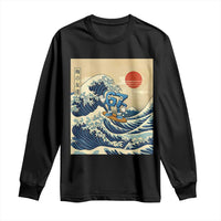 Funny Six Seven Surfing Long Sleeve Shirt The Great Wave Kanagawa Japanese 67 Brainrot Meme