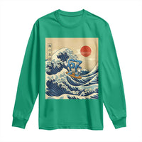 Funny Six Seven Surfing Long Sleeve Shirt The Great Wave Kanagawa Japanese 67 Brainrot Meme