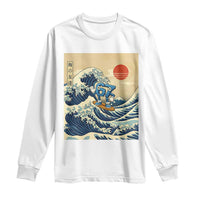 Funny Six Seven Surfing Long Sleeve Shirt The Great Wave Kanagawa Japanese 67 Brainrot Meme