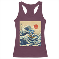 Funny Six Seven Surfing Racerback Tank Top The Great Wave Kanagawa Japanese 67 Brainrot Meme