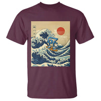 Funny Six Seven Surfing T Shirt The Great Wave Kanagawa Japanese 67 Brainrot Meme