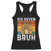 67 Groundhog Meme Racerback Tank Top Funny Six Seven Bruh Groundhog Day - Wonder Print Shop