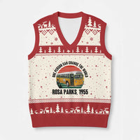 Rosa Parks V-Neck Knit Sweater Vest One Person Can Change The World - Wonder Print Shop