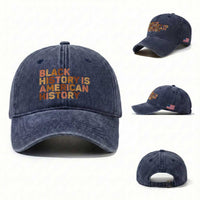 Black History Melanin African American Pride Washed Cotton Baseball Cap